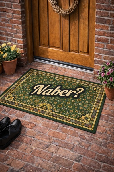 RozTeks “Naber?” Yazılı Kapı Önü Paspası