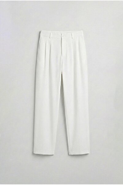 ablukaonline Бели широки мъжки панталони от плат