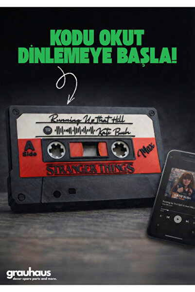 GRAUHAUS Stranger Things Kaset Dekoru – Running Up That Hill Kate Bush Retro ...