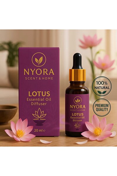 NYORA LOTUS ÇİÇEĞİ 20 ML ESSENTİAL BUHURDANLIK YAĞI PREMIUM SERİ DİFRUZÖR VE BUHURDANLIK KULLANIMI İCİN