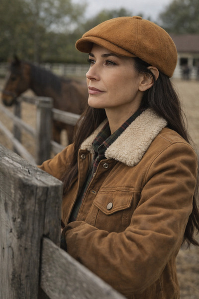 Zee Ingiliz Tarzı Beckham Model 8 Parça Peaky Blinders Kiremit Renk Kasket Şapka