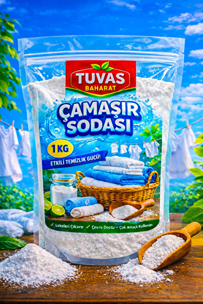 TUVAS BAHARAT Saf Çamaşır Sodası 1kg|Çamaşır ve Ev Temizliği İçin
