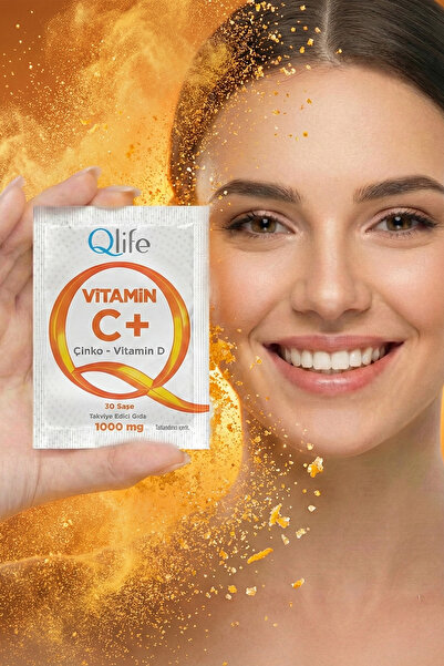 Qlife Vitamin C Plus - C Vitamini ve Çinko ve D Vitamini 30 Şase