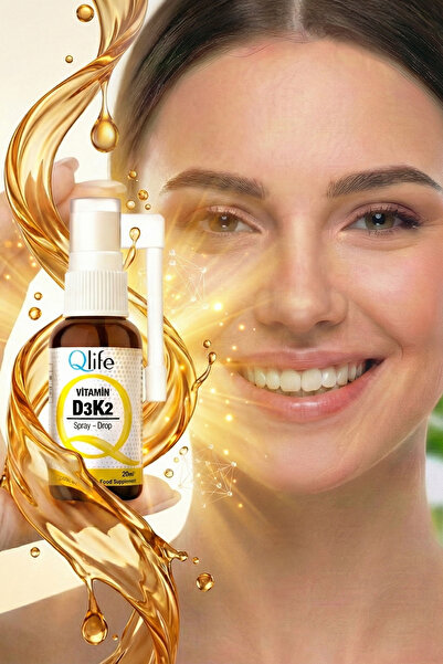 Qlife Vitamin D3K2 - Kas ve Kemik Destekleyici Vitamin D3K2 Sprey 20 ml