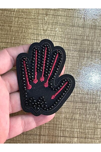 Gönülden Tasarım Απλικέ ραπτικής χειροτεχνίας με μαύρες χάντρες 8x6 εκ.