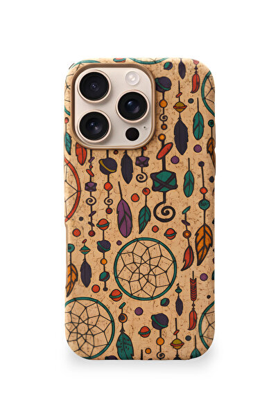 Velvoria iPhone 16 Pro Max Natural Mushroom Textured Case Bohemian Dreamcatcher