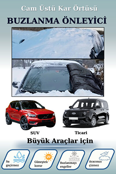 Breen مضاد للثلج - غطاء ثلجي أسود لزجاج السيارة مقاس M، مقاوم للماء - حماية ل...