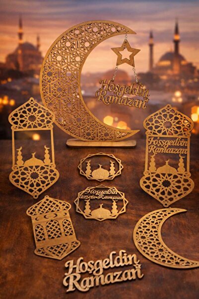hayalimhediyelik Ramazan süslemesi 12 parçalı  HOŞGELDİN RAMAZAN dekoratif  d...
