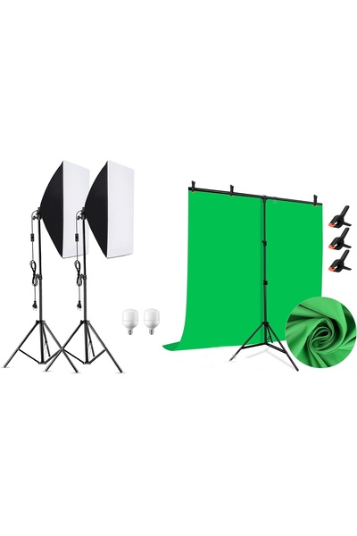 AZT Ürün Reklam Stüdyo Video Fotograf Softboxlı Led 130W Işık Seti 150x200cm ...