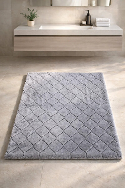 Prizma Comfort Diamond No:2 Füme Renk Halı 75x110cm1 Adet Yumuşak Kaymaz Yıka...
