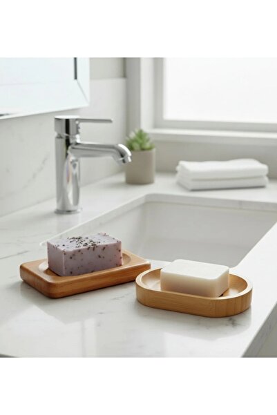 kamptek kamp teknolojisi Kamptek Ahşap Bambu Katı Sabunluk 2 Adet Set Lavabo ...