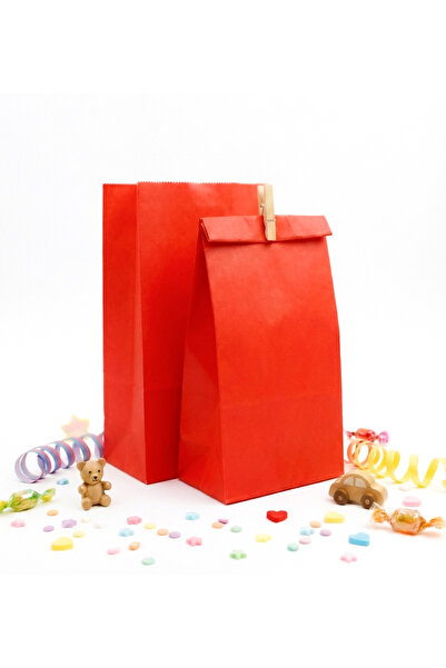 repro design 15x29x8 см Червени хартиени торбички 10 броя, Подаръчна торбичка...