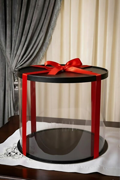 Alvenya Sevgililer Günü İçin Şeffaf Boş Hediye Kutusu – Kırmızı Kurdela Detay...