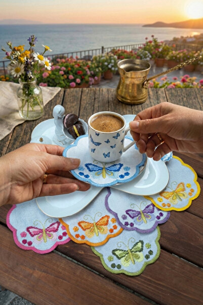 NGR HOME 6'LI ETAMİN İŞLEMELİ KAHVE YANI SUNUM KOKTEYL PEÇETESİ