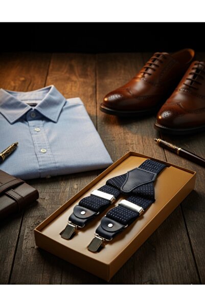 Gutiero Синьо-білі шкіряні підвіски для штанів з крапками