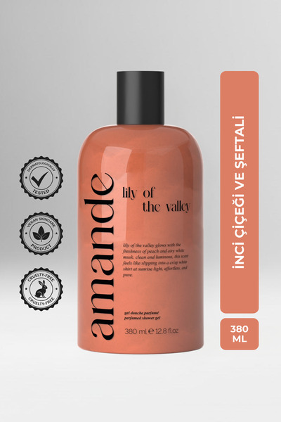 Amande Parfümlü Duş Jeli - İnci Çiçeği Kokulu, Nemlendirici ve Besleyici, Veg...