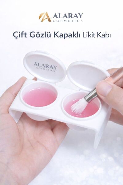 Coscelia Akrilik Tırnak 2 Adet Beyaz Plastik Çift Dappen Akrilik Tırnaklar iç...