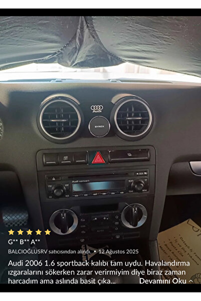 A3 Uyumlu 8p Kasa(2004-2012) Alüminyum Plaka Siyah Halka Logolu Mıknatıslı Te...