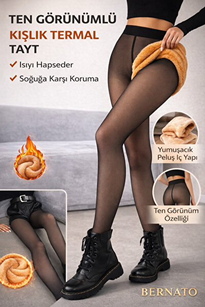 GECELİKS 350 GR A minőségű, termikus, magas derekú női leggings – belül polár...