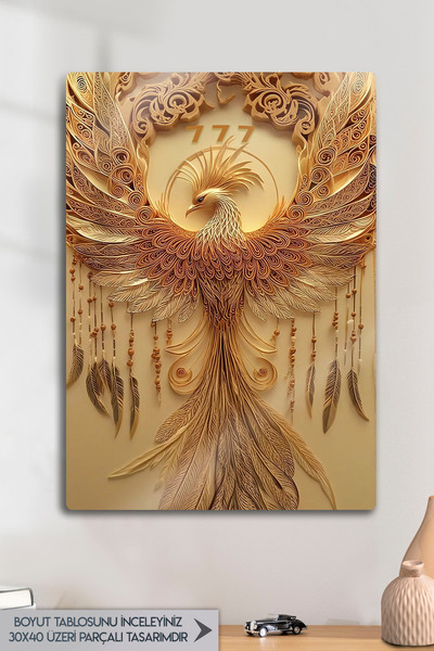 DekorHane Metal Baskı - Anka Sarı Kuş Tablosu, Dekoratif Motivasyon, Manifest...