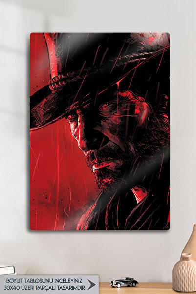 DekorHane Pictură de perete lucioasă cu imprimare metalică - RDR2 - Red Dead ...