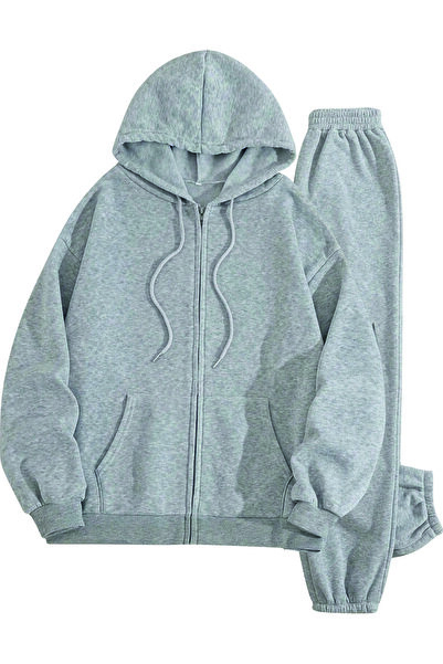 HOFFNUNG Full Zip Blank No Logo New Gray Oversize Sportswear