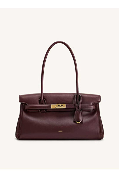 Noorksa حقيبة كتف واحدة محمولة باليد للنساء - لون عنابي داكن