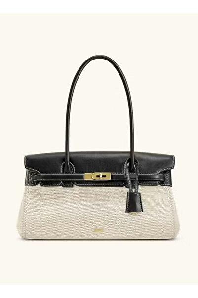 Noorksa حقيبة كتف واحدة محمولة باليد للنساء - قماش أسود