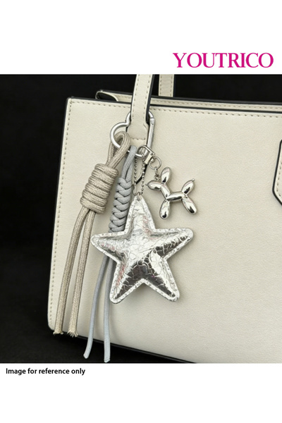 Youtrico سلسلة مفاتيح أنيقة مصنوعة يدويًا من الجلد باللون الفضي، وإكسسوار هدي...