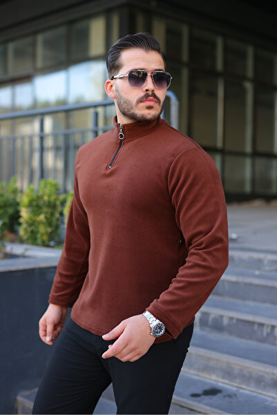 Berka Men's Mock Neck Zippered Thin Underwear Fleece Sweatshirt - Ultra Soft ...