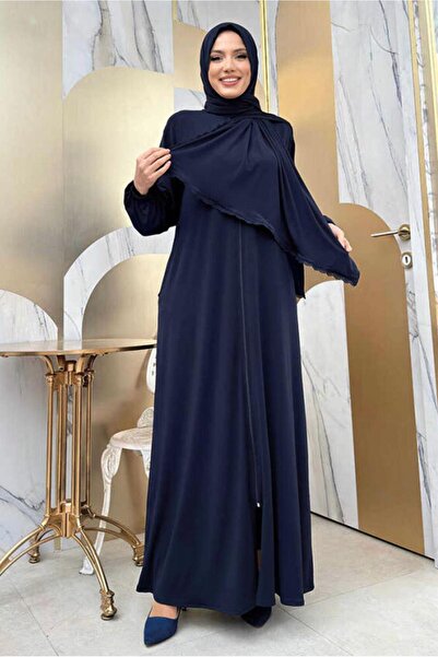 TRENDTESETTÜR KADIN LACİVERT FERMUARLI NAMAZ ELBİSESİ T 0106