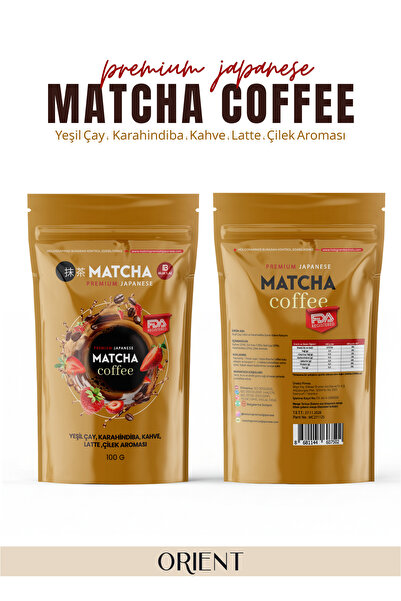 Bilge İlaç Matcha Premium Japanese Çilek Aromalı Matcha Coffee Kahve Latte & Kahve Karışımı 100 g