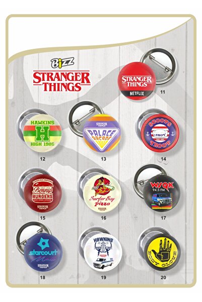 B Ajans Bizz Stranger Things Rozet Seti -02 (TOPLAM 10 ADET)