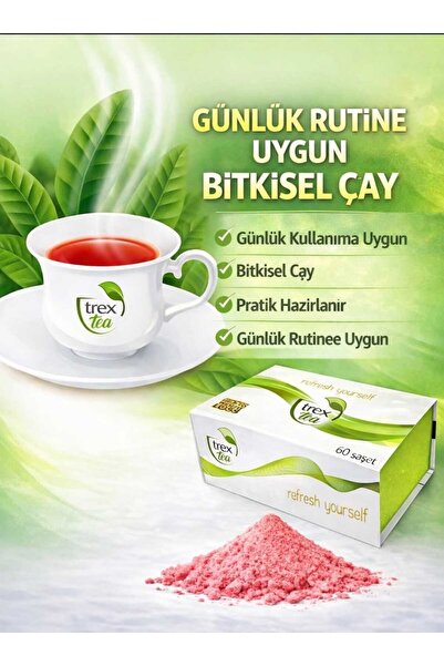 Trex Tea Güçlendirilmiş Hızlı Detox 60 Adet 1 Aylık Kullanım Trextea