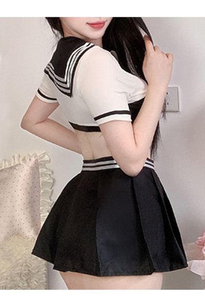 JInsh طقم زي بحار على طراز البحرية، طقم لانجري ناعم ومريح وجذاب، بلوزة بفيونك...