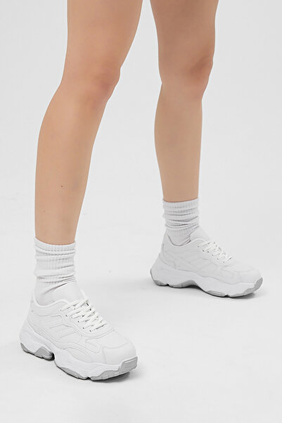 Tonny Black Kadın Beyaz Cilt Spor Ayakkabı Tb246