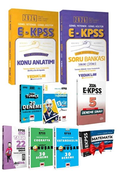 Yediiklim Yayınları 2026 Yediiklim E KPSS GYGK Konu Anlatım+E KPSS Soru Banka...