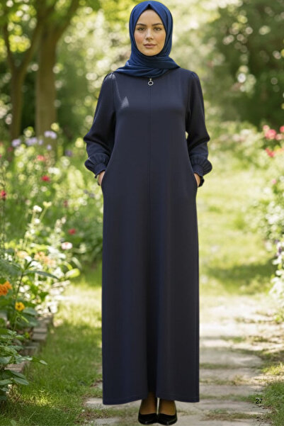 BNZ TEKSTİL Aerobin Fabric Hijab with Pockets and Zipper - Casual Comfortable...