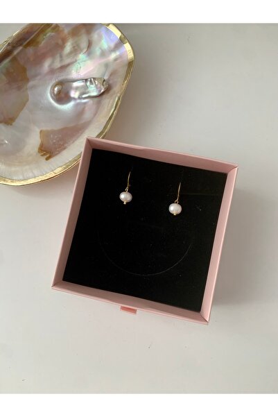 JOVİ ATELİER Sertifikalı Gerçek Doğal Inci Kadın Küpe Paslanmaz Çelik 8mm Inci