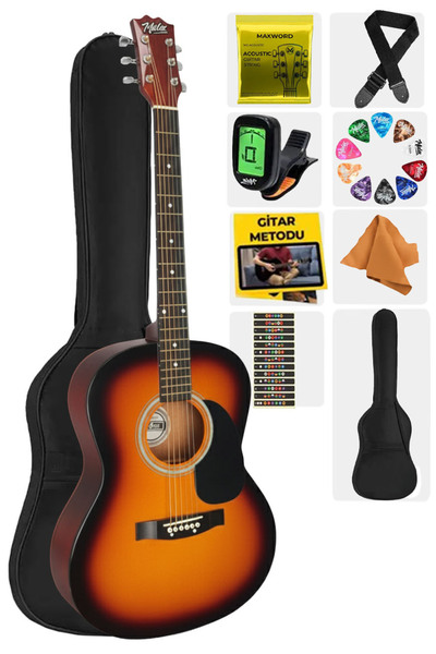Midex RG-530SB Kaliteli Gün Batımı 40 İnç Akustik Gitar Seti 4/4 Yetişkin