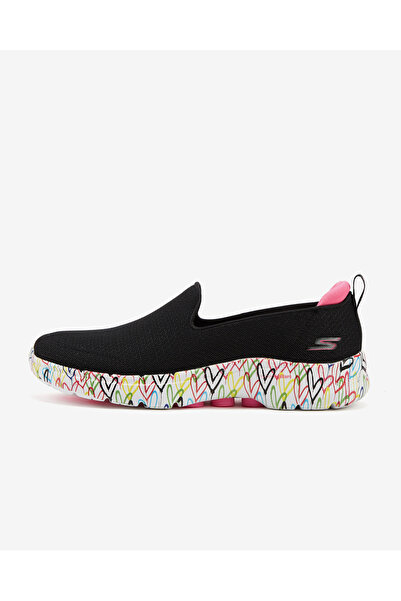 SKECHERS X JGOLDCROWN : GO WALK 6 - İCONİC HEARTS Kadın Siyah Yürüyüş Ayakkab...