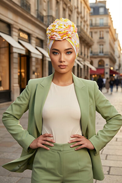 Aisha's Design Bone cu model din bumbac pieptănat trandafir, B-21YD