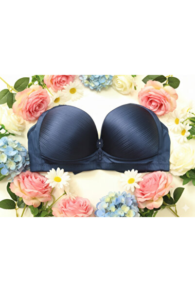 WİOLİNA Dowry Gift Bra Navy Blue Color with Lace Figure