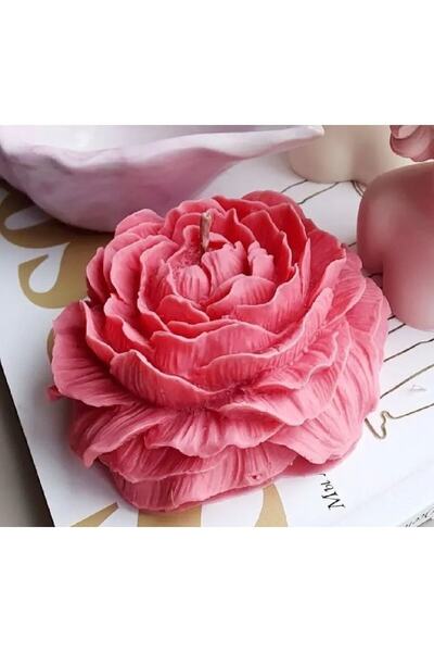 morlalem m 3 Boyutlu 8cm Gül Şakayık Çiçek Silikon Kalıp K-1218 Kokulu Taş Sa...