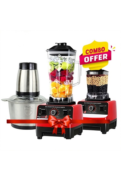 Generic 2-in-1 Electric Food Chopper & High-Power Blender Combo Set with 50g ...