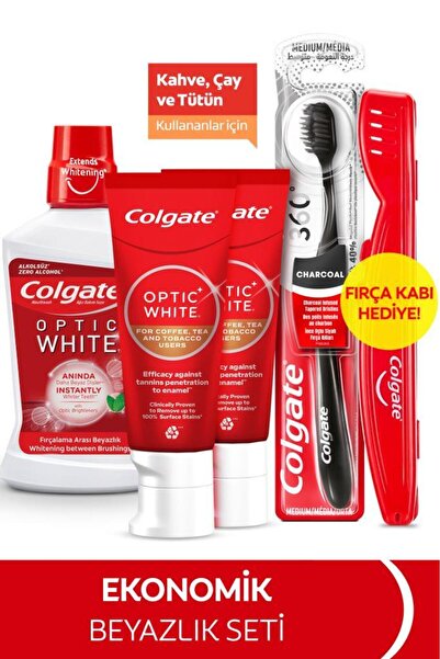 Colgate Optic White Kahve, Çay Kullananlar 50ml 2'li Diş Macunu, Orta Diş Fır...