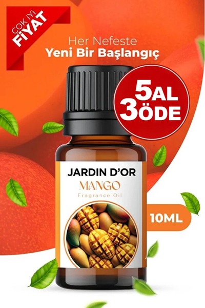 JARDIN D'OR Mango Esansiyel Uçucu Koku Yağı Buhurdanlık Yağı Difüzör Esansı O...