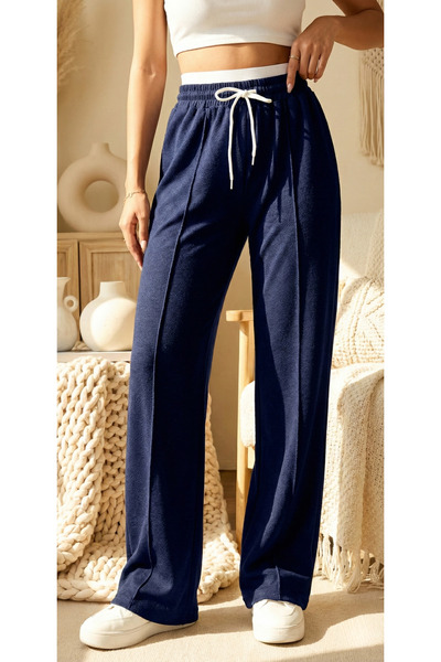 Miyalon بنطال رياضي نسائي صيفي قصة فضفاضة مصنوع من قماش قطني ممشط بخصر مطاطي ...