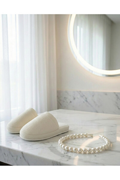 AdNovasam Lohusa Terlik Taç Seti-İncili Taç Terlik Set-Krem renk (KALIBI DAR ...