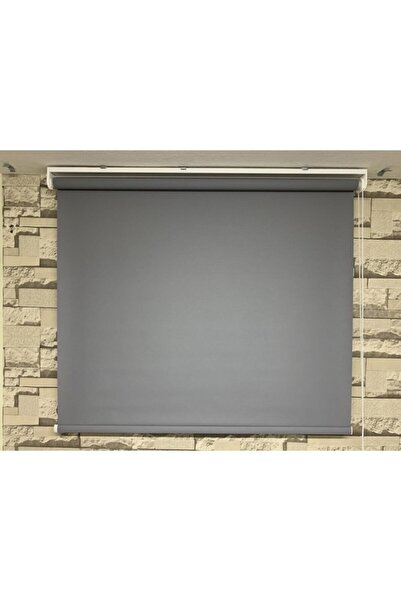 PERDECİNİZ MAT STOR PERDE GRİ RENK ALÜMİNYUM KASA(Etek Düz) enxboy